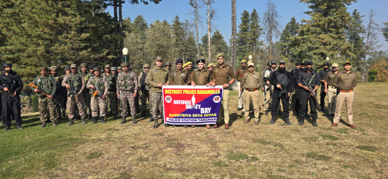 Baramulla Police Celebrates Rashtriya Ekta Diwas with Spirit of Patriotism and Unity in Tangmarg.