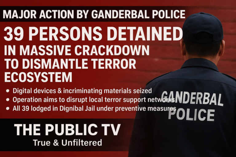 Big Action Against Terror Links in Ganderbal | 39 Individuals Sent to Jail Under Preventive Measures